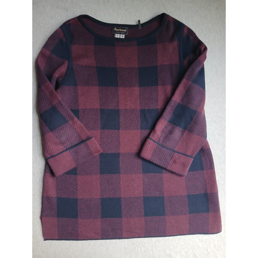 Barbour Sweater 6 Winter Tartan Glenn Plaid Knit Pullover Preppy British Mod